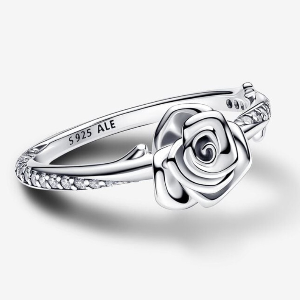 925 Sterling Silver Rose in Bloom Ring Women’s Size 9